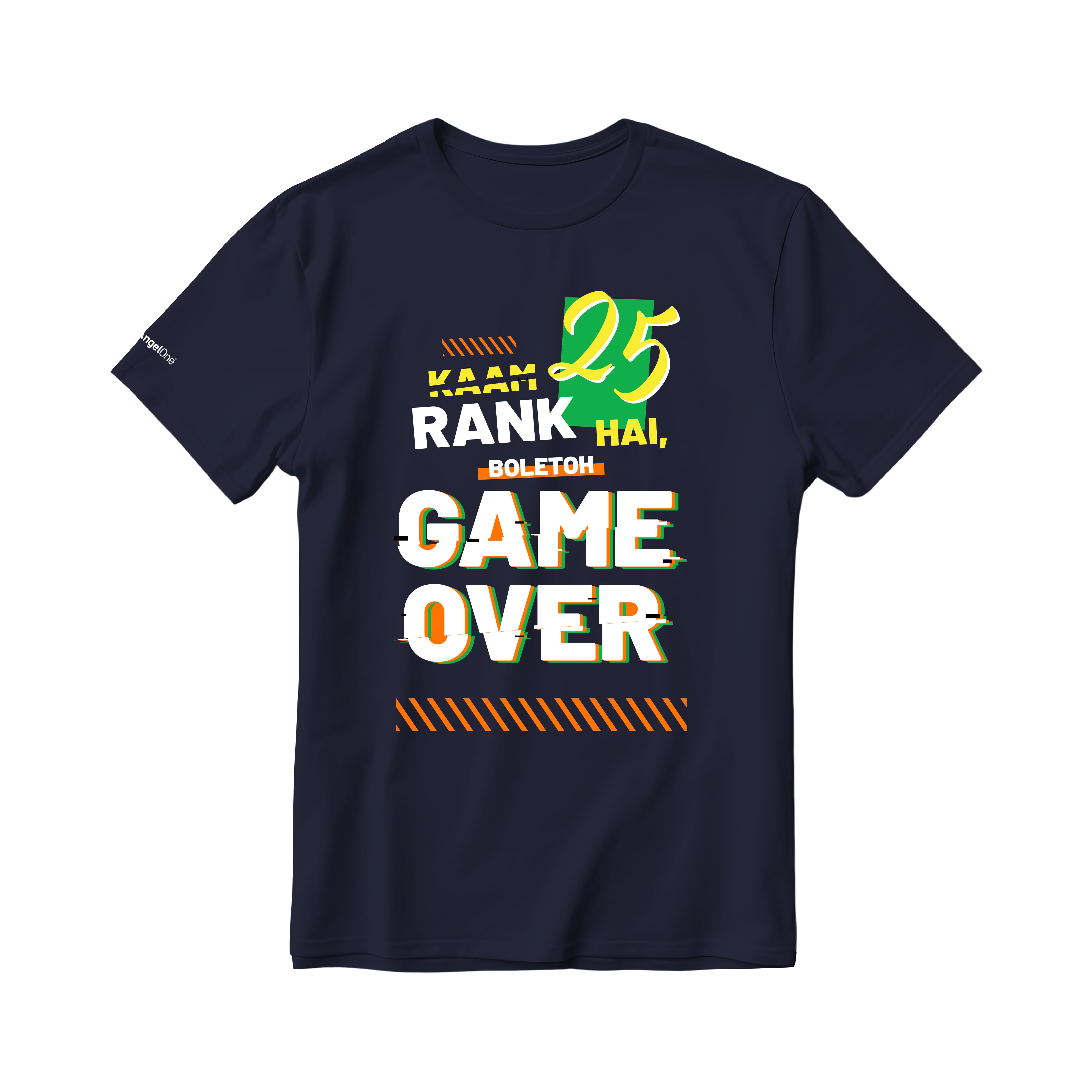 Game Over Unisex  Round Neck T-Shirt - Navy Blue
